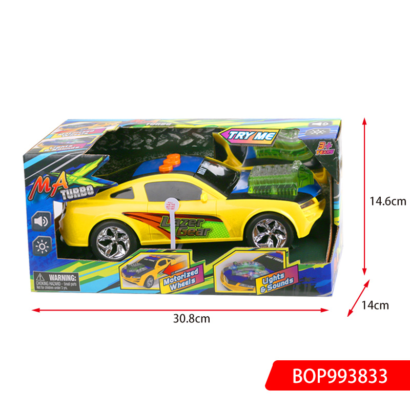 B/O Flashing Car, Include 3x1.5V/AA Environmental Protection Battery Operated Car