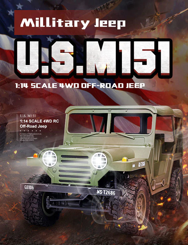 1:14 scale 4WD off-road RC military jeep